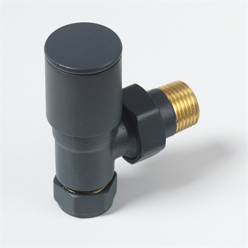 Round Anthracite Radiator Valves (pair)